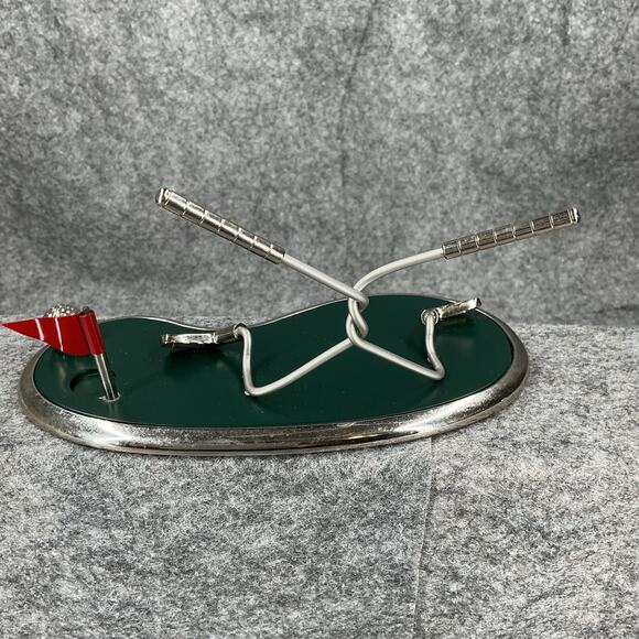 Golf Putting Green Business Card Holder Paper Weight Pin Flag Ball Clubs 785 - Picture 5 of 7